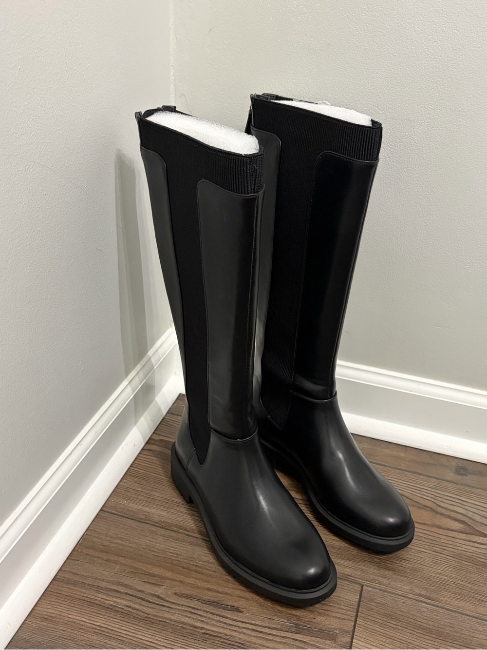 Classic Black Over-the-Knee Stretch Riding Boots